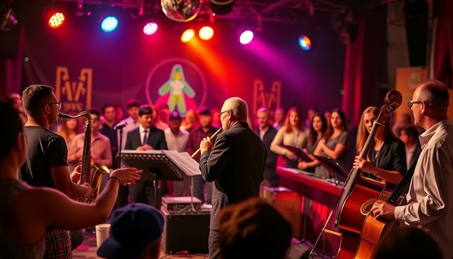 Jazz band performance at NoMad Jazz Festival 2025 with dynamic lighting.