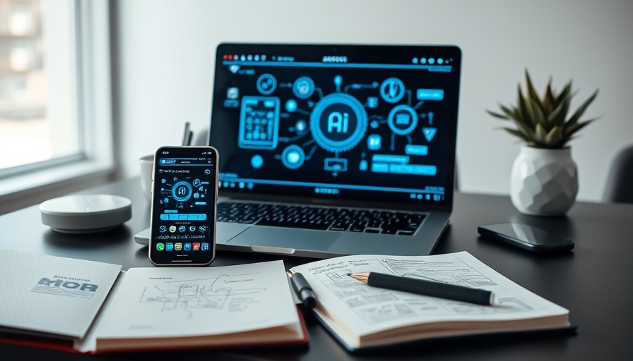 Modern workspace with AI tools for small business use