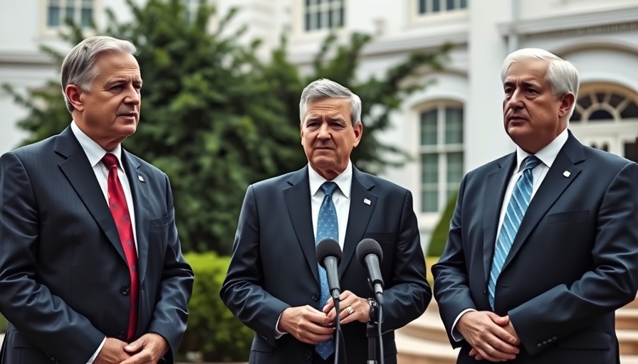 Politicians discussing government shutdown implications outdoors.