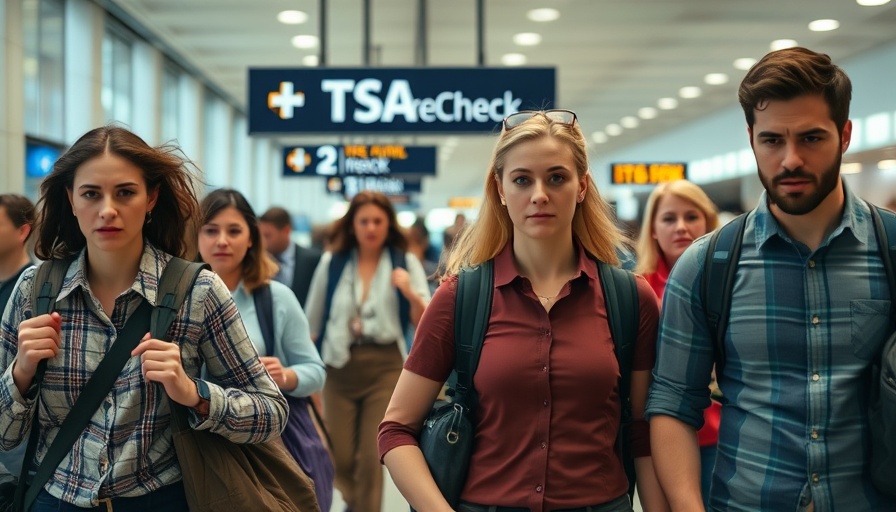 Travelers in airport affected by US government shutdown impact.