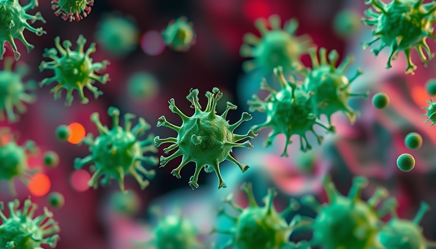 AI antibiotic discovery illustration with green pathogens