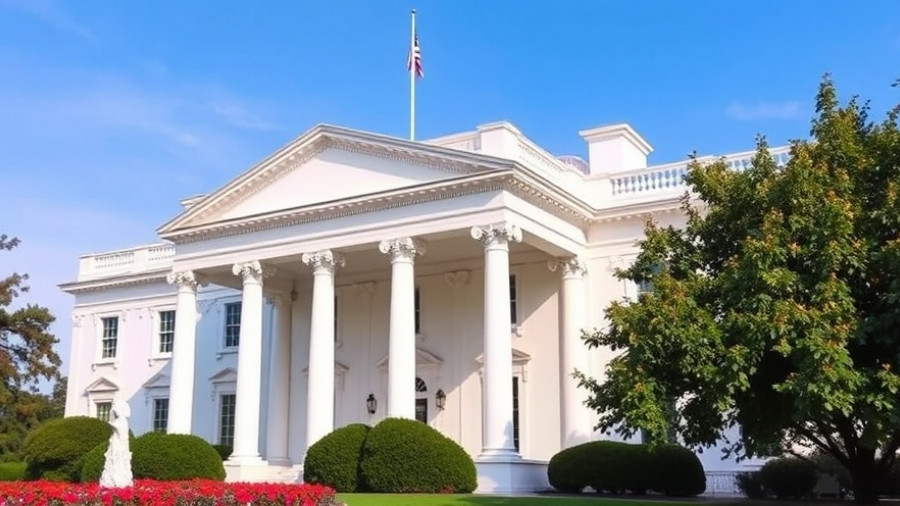 Simplified architectural rendering of White House, Trump White House plans