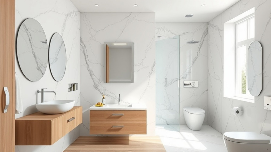 Trendy bathroom remodel showcasing modern designs and clean aesthetics.