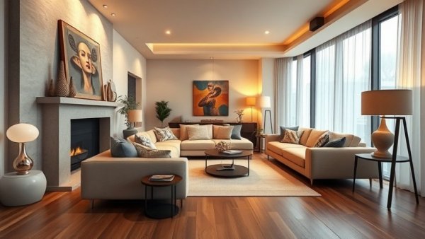 Family-friendly home remodel living room with sectional and decor.