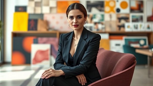 Stylish woman in design studio, relevant to Rimowa Student Design Prize.