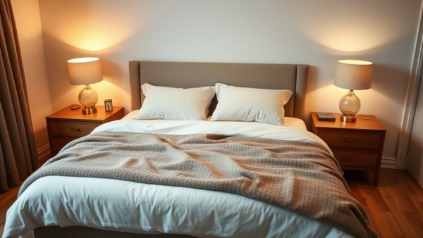 Cozy bedroom setting, ideal for holiday self-care practices