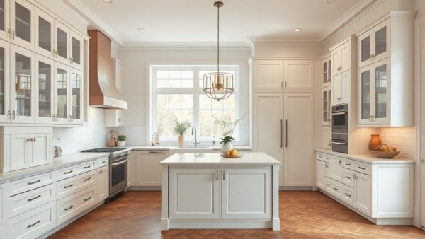 Stylish kitchen makeover featuring elegant design and modern fixtures.