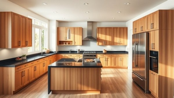 Light-filled kitchen renovation with natural wood and sleek design.