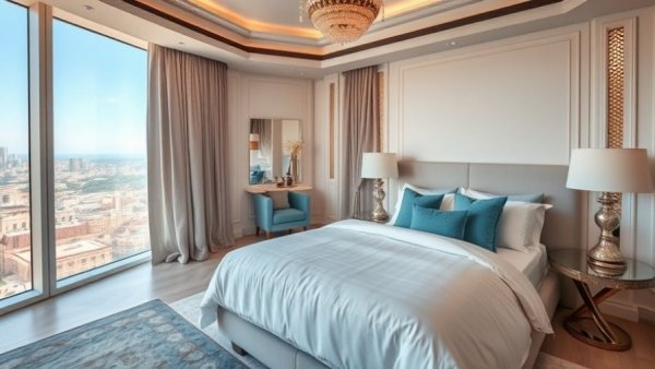 Luxurious bedroom with the best hybrid mattresses in stylish decor.