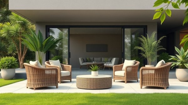 Modern outdoor seating area showcasing 2025 makeover trends