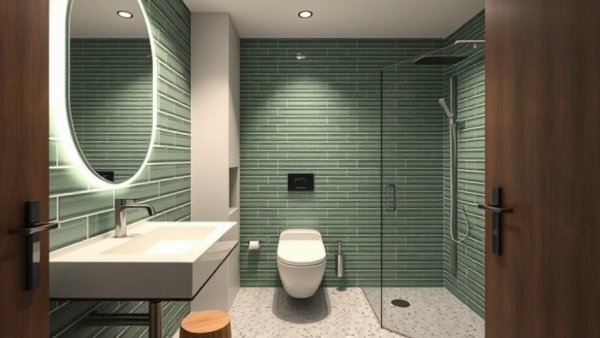 Contemporary powder room showcasing top trends of 2025.