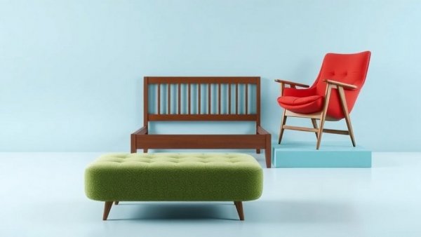 Modern furniture display for New Year furniture sales.