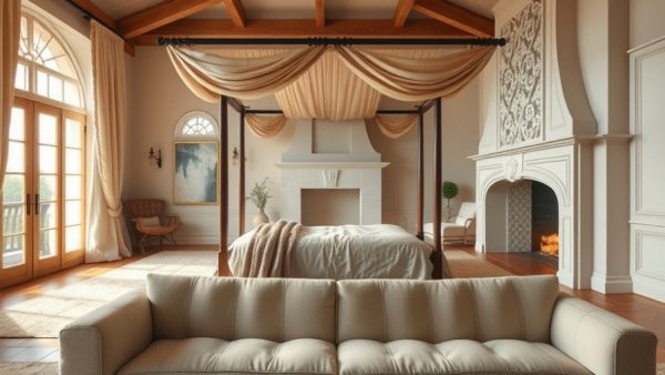 Elegant bedroom with best organic comforter and classic decor.