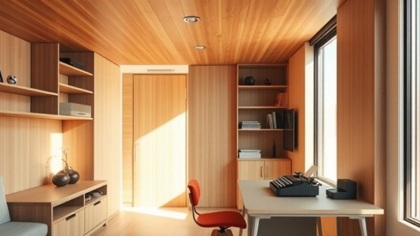 Italian Poet 280 Square Foot Apartment Design showcasing sleek wooden interiors.