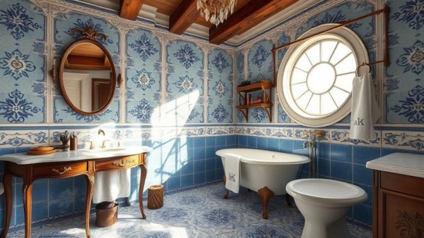 Elegant vintage bathroom with the best luxury bath towels.