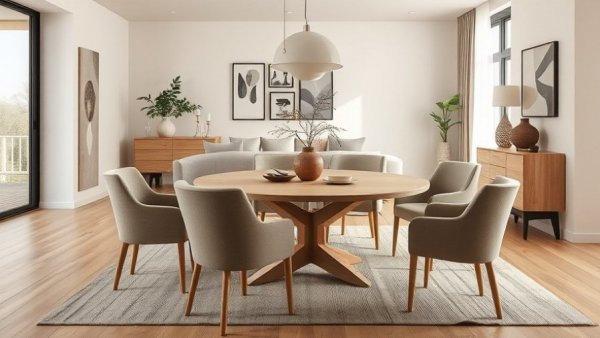 Modern dining set showcasing fresh furniture trends for 2026.