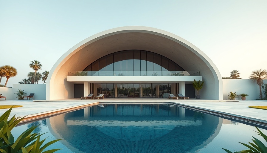 Modern artist residency with unique architecture and pool.