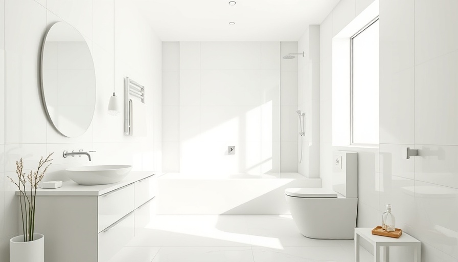 Modern bathroom remodel with white fixtures and natural light.