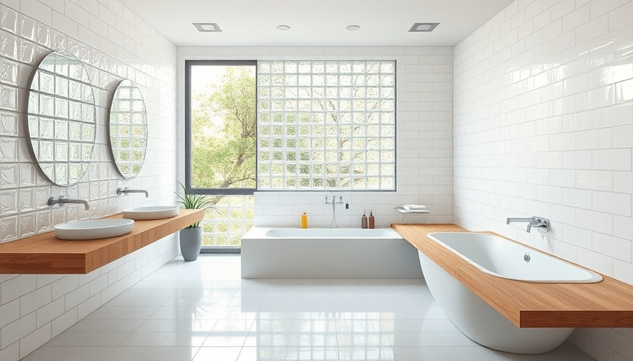 Spacious white-and-wood bathroom with modern design elements.