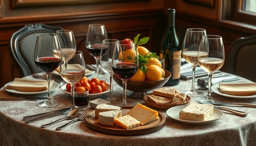 Elegant dining table with assorted foods and drinks, perfect for housewarming.