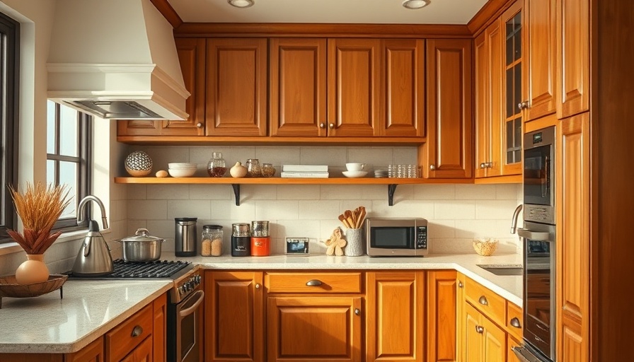 Traditional kitchen before makeover showcasing wooden cabinetry.