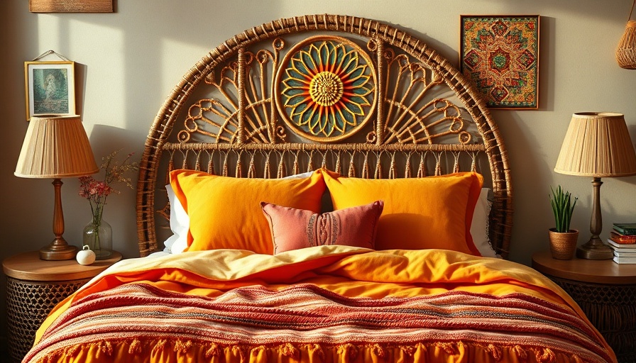 Cozy bohemian bedroom with bright decor, perfect for side sleepers.