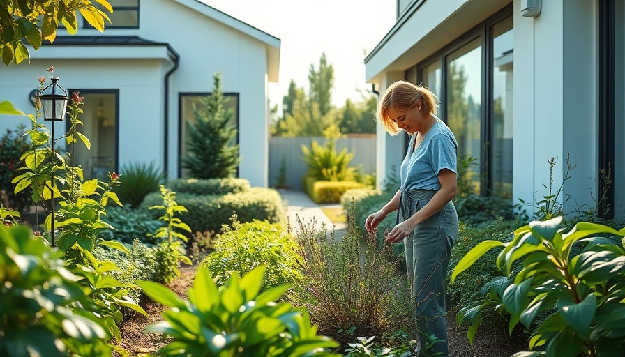 2024 Australian House of the Year garden scene with woman tending plants.