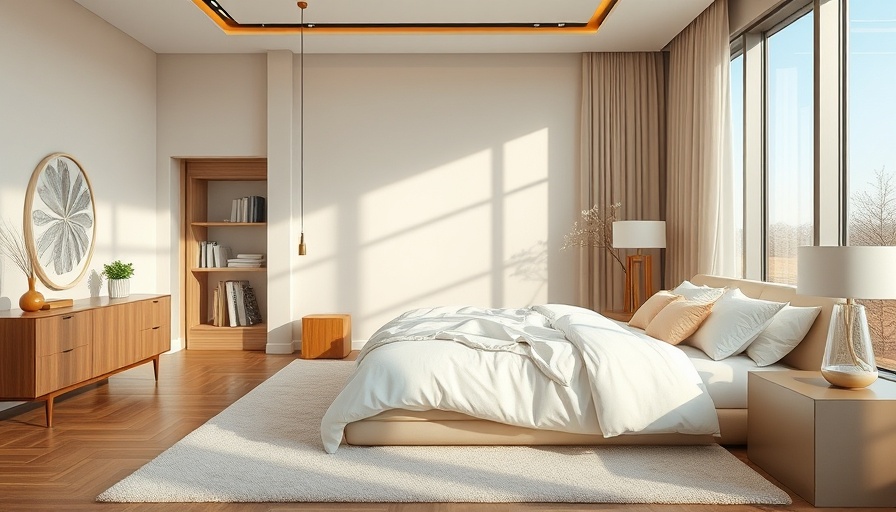 Luxurious modern bedroom showcasing best cooling sheets 2025.