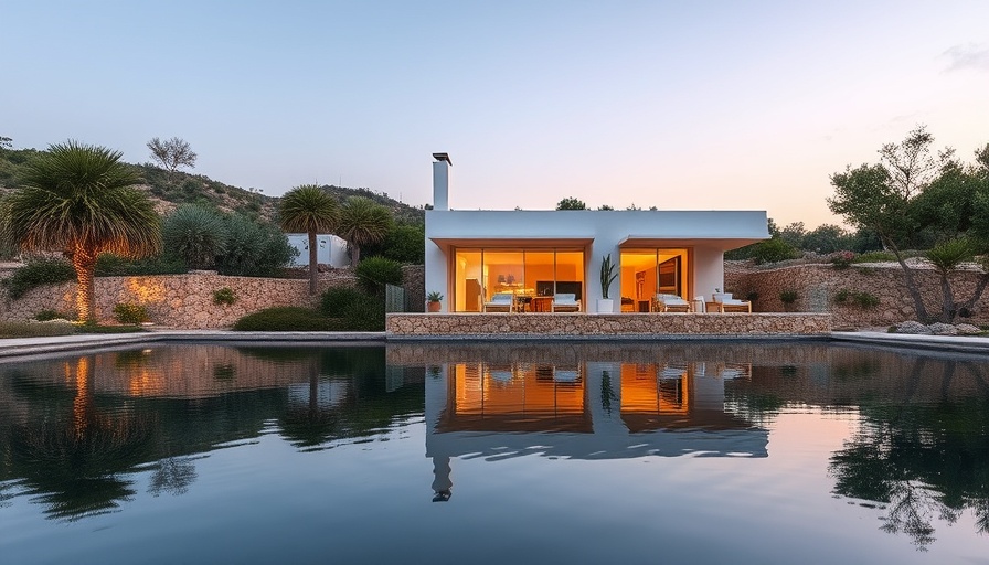 Modern Greek holiday home design with tranquil atmosphere.
