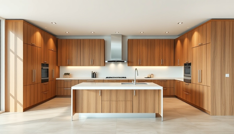 Modern spacious kitchen transformation with wooden cabinets and island.