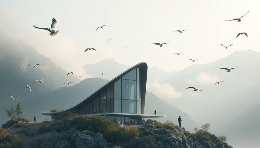 Sustainable architecture integrated with nature.