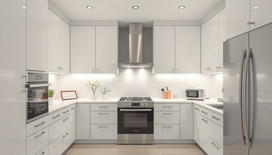 Contemporary kitchen with modern appliances and ambient lighting for inspiration.