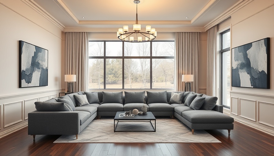 Elegant modern living room design with refined elements and chic details.