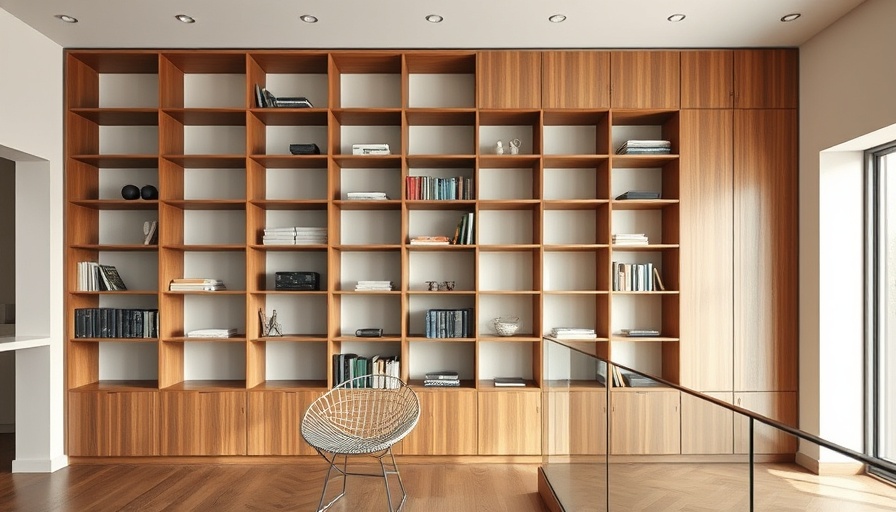 Notting Hill home renovation features minimalist bookshelf in elegant interior.