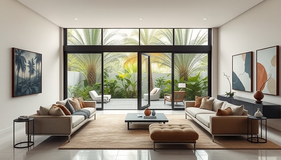 Modern living room showcasing Kesterson House Architectural Design.
