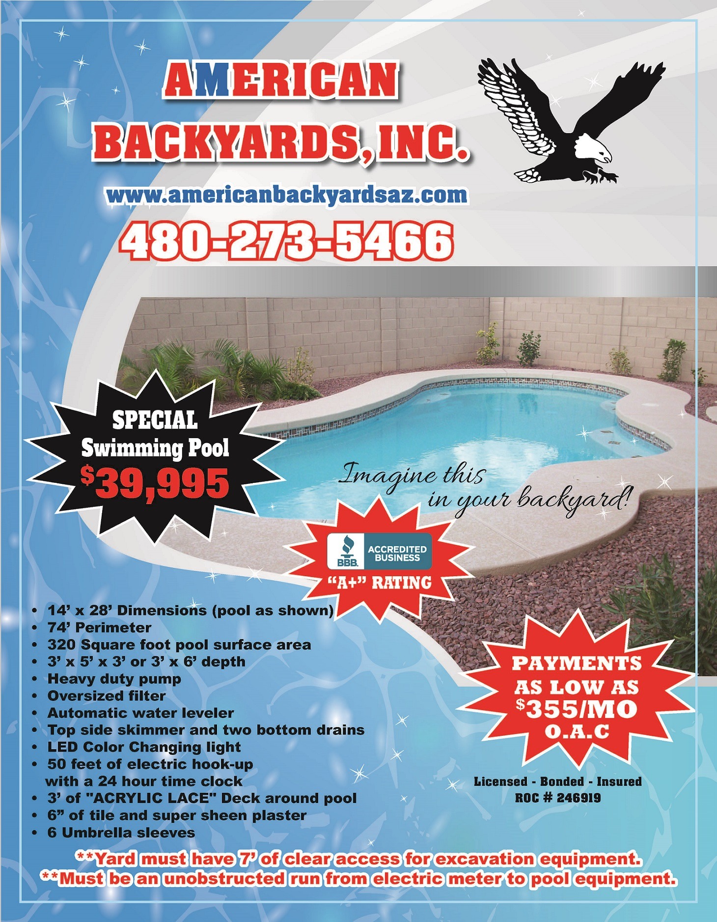 American Backyards Inc Swimming Pool Package Pricing special number 2