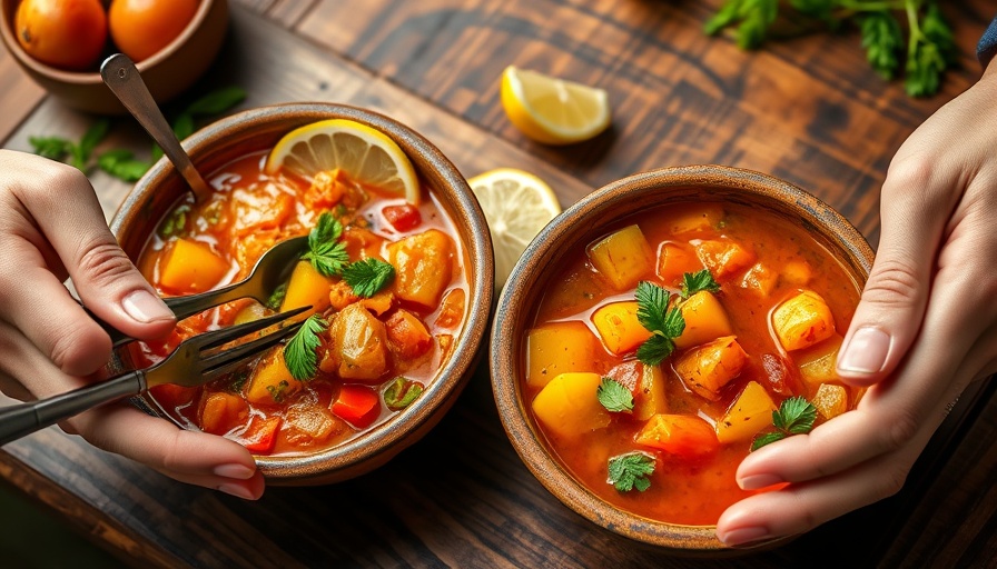 Colorful vegetable stew showcasing food combining and eating order benefits.