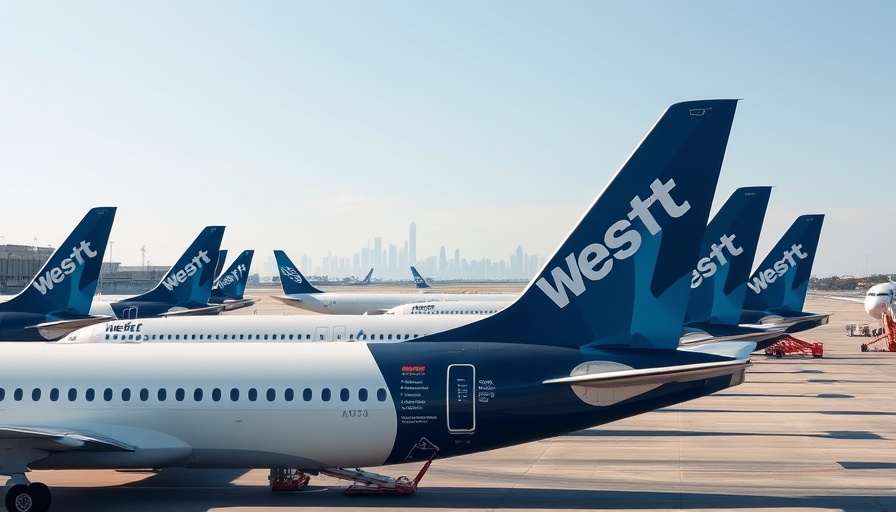 WestJet aircraft tails on tarmac showcasing winter schedule 2025/2026.