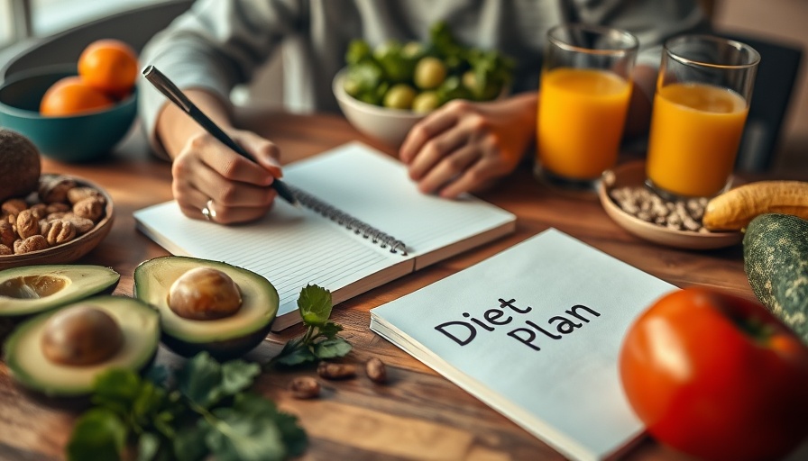 Nutritious meal plan with fresh ingredients and diet planning.