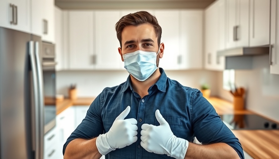 Man ready to clean kitchen to get rid of toxins.