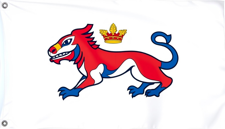Flag of Newfoundland and Labrador, symbolic design in vibrant colors.