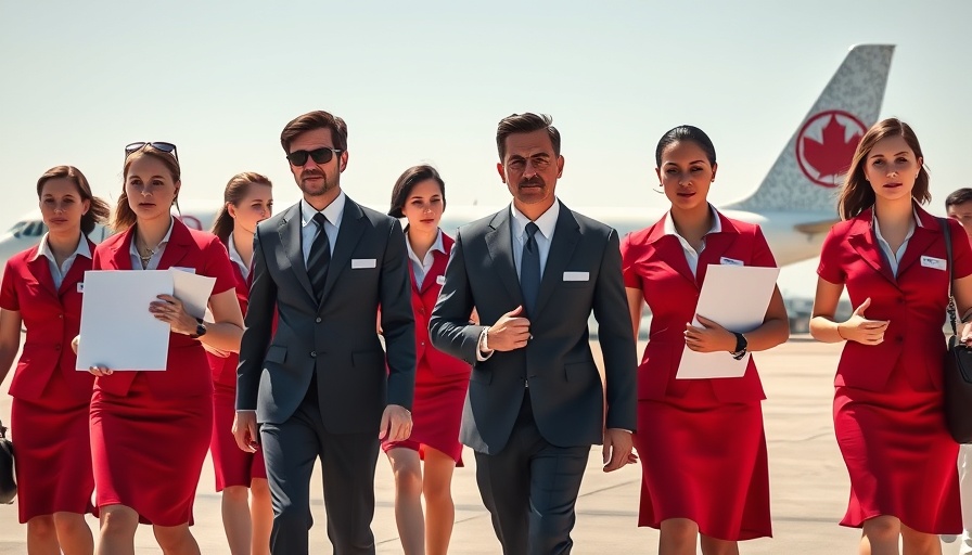 Air Canada flight attendants protesting at airport, impact of strike