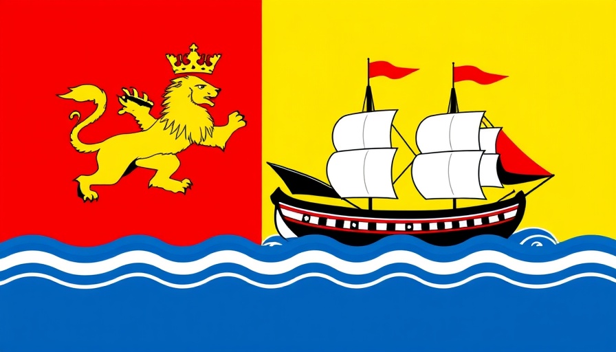 New Brunswick flag, lion and ship design, Canada Games medal inspiration.