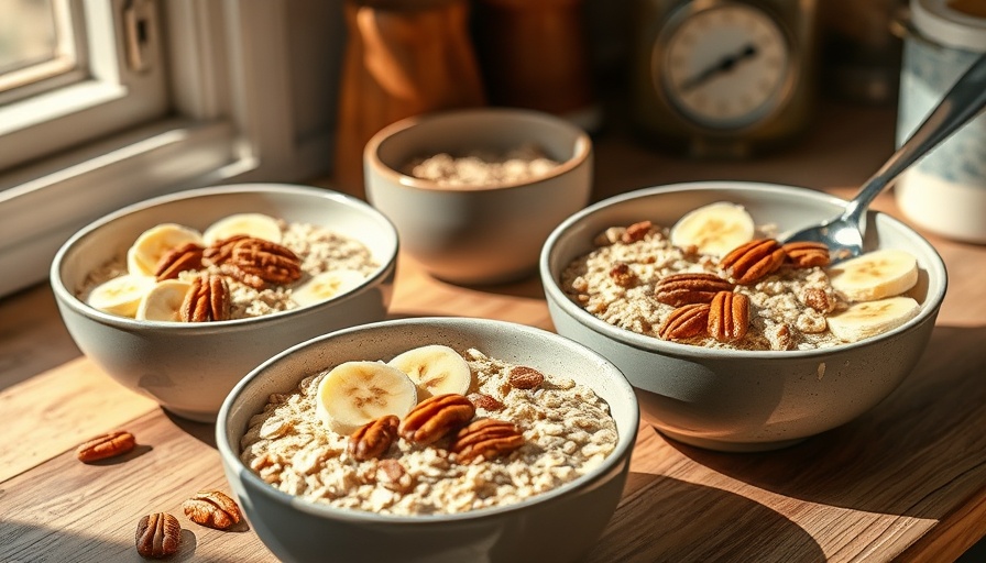 Nutritious anti-inflammatory breakfasts with oatmeal and bananas.