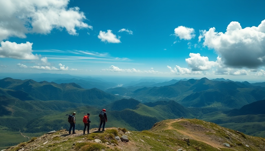 Explorers in a stunning mountain landscape on an expedition.