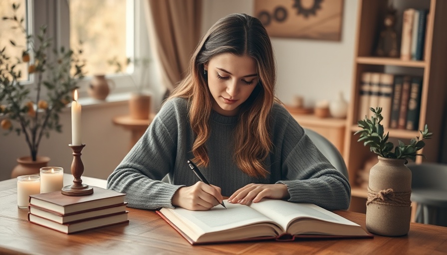 Fall wellness routine with journaling, candles, and books.