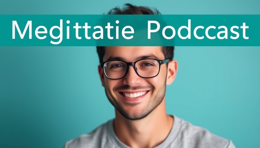 Meditation for Kids podcast banner with smiling man in glasses.
