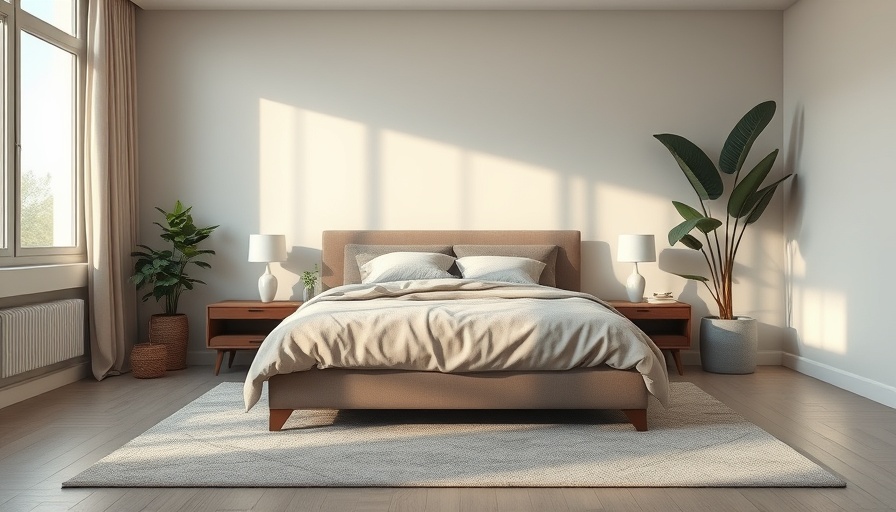 2025 bedroom trends in a modern room with neutral decor.