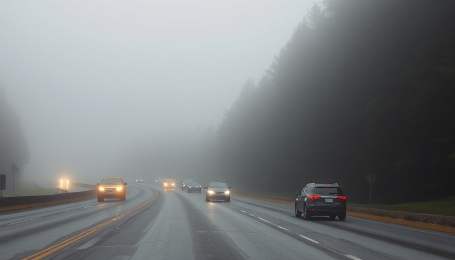 Michigan fog driving alert on map.
