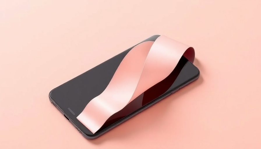Minimalist smartphone with flowing paper ribbon, EA Executive Partnership Strategies.